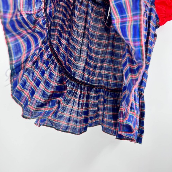 Polly Flinders Red Blue Nautical 4th July Short Sleeve Ruffle Dress 3T Vintage - Picture 5 of 7